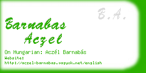 barnabas aczel business card
